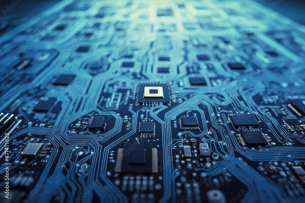 Central processor chip computer hardware technology chip on circuit board black motherboard Central processor chip computer hardware technology chip on circuit board black motherboard
