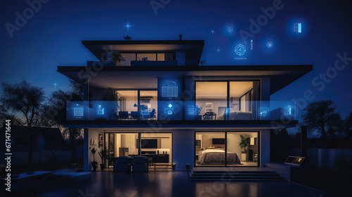 Artificial intelligence, Smart home, big data connect devices, internet technology, generative ai