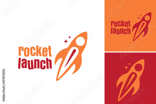 Rocket Launch Logo: This asset is a logo design depicting a rocket launch and is suitable for companies or organizations related to space exploration, technology, innovation