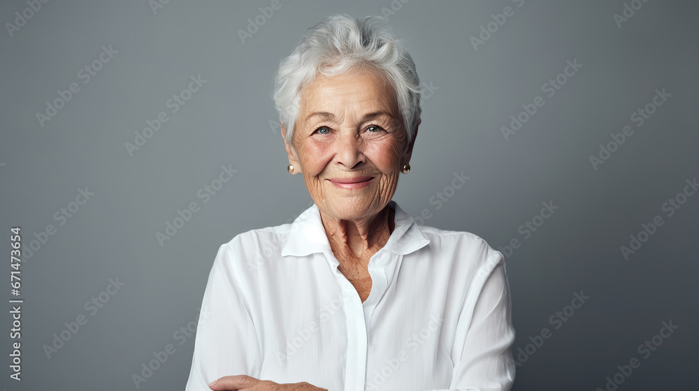 Portrait of a smiling aged woman Portrait of a smiling aged woman