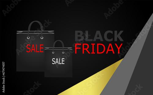 Black Friday sale sign on black background