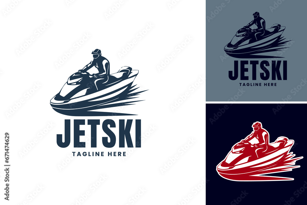 Jet Ski Logo Designs Template - obrazy, fototapety, plakaty 