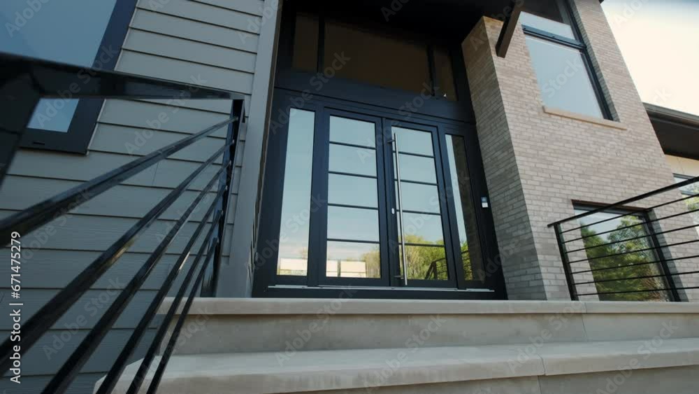 Windows in a new building, construction of houses Windows in a new building, construction of houses