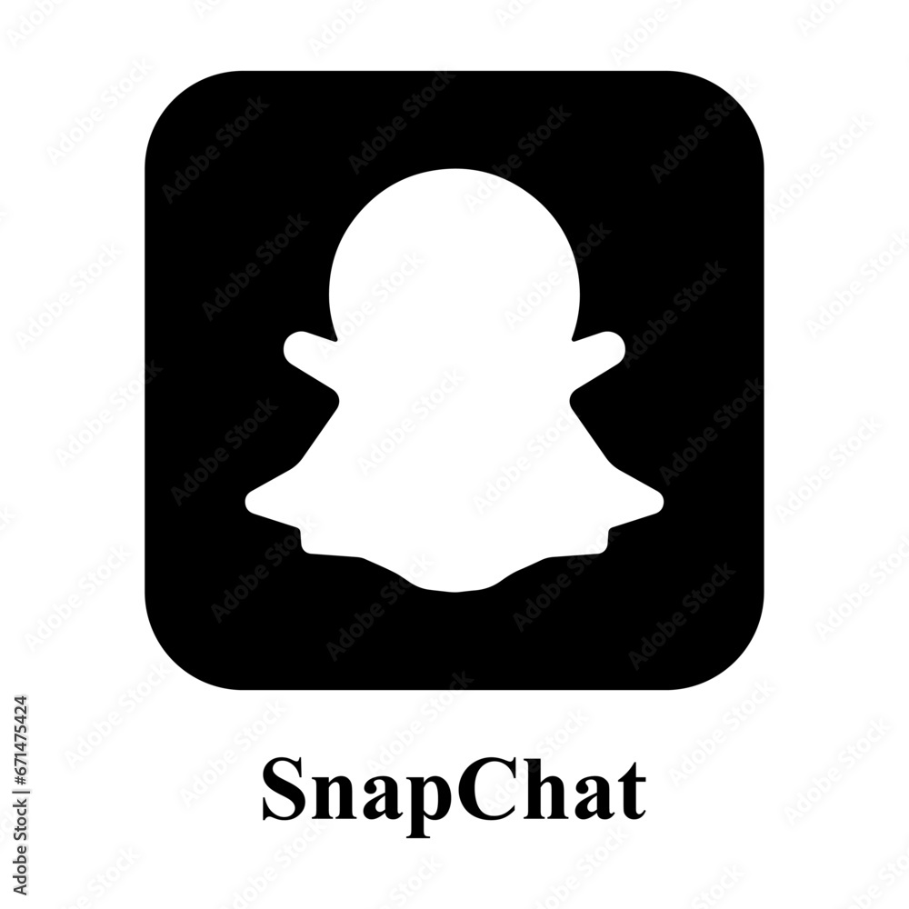 Collection of different SnapChat icons. Social media logo. Line art and