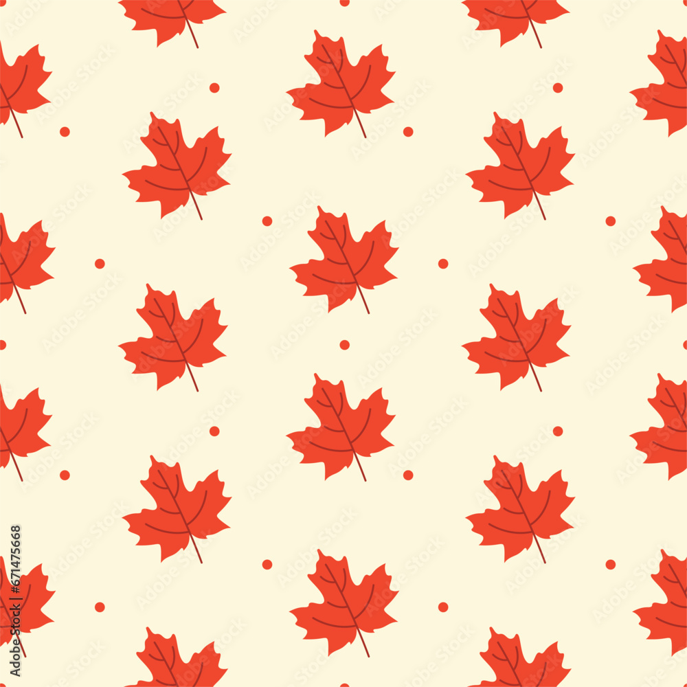 Seamless thanksgiving, colorful autumn, fall pattern, background with maple leaves. Vector Illustration Seamless thanksgiving, colorful autumn, fall pattern, background with maple leaves. Vector Illustration