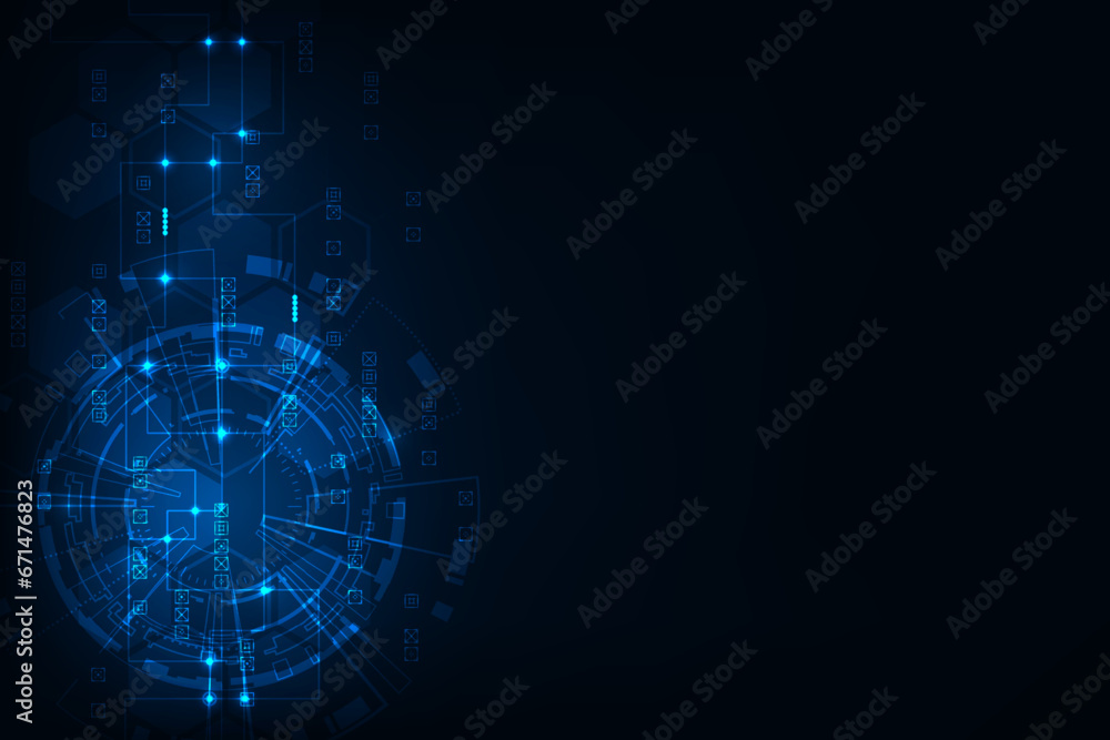 Fototapeta premium Vector tech circle abstract technology concept background. Hi-tech digital concept.