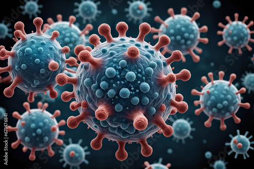Coronavirus cells or bacteria molecule © HalilKorkmazer