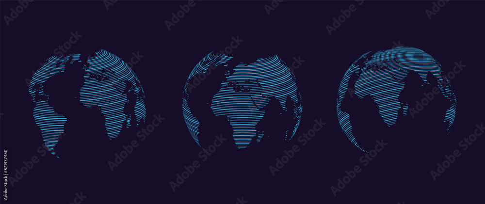 Global network connection. World map point and line composition concept of global business. Vector Illustration - obrazy, fototapety, plakaty 