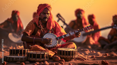 Desert festival performance in Jaisalmer, India.