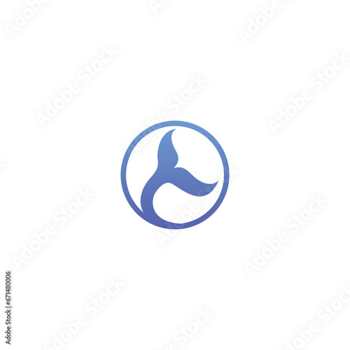 whale tail logo vector. whale icon