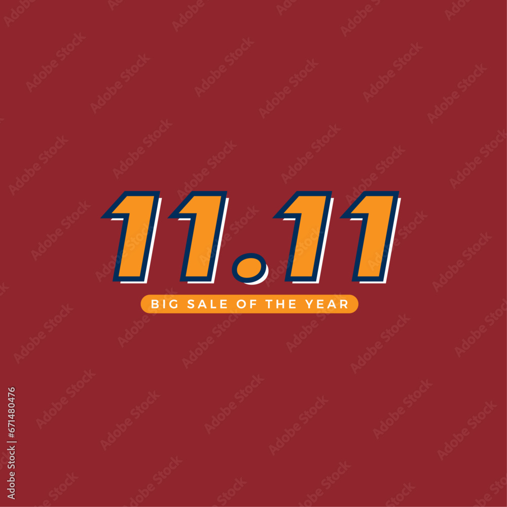 Obraz premium Vector 11.11 sale of the year. Shopping day of 11 November sales illustration 