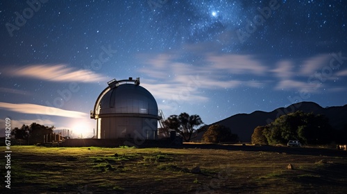 A celestial observatory on the back of a giant tortoise, where astronomers study the movements of the stars. photo