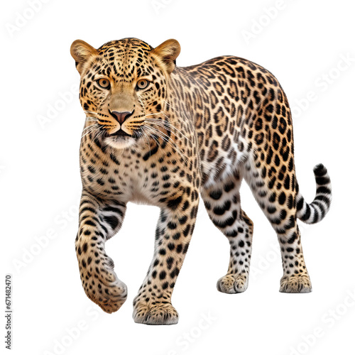leopard shot , isolated on transparent background cutout