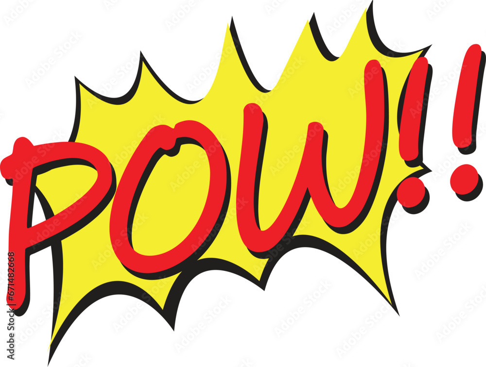 Pow or POW! explosion, pow pop art comic speech bubbles book sound effects Pow or POW! explosion, pow pop art comic speech bubbles book sound effects