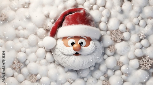 Santa father Christmas face ai generated background image
