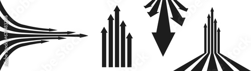 Arrow direction set. Vector design ready to use for fabric, textile, wrapping and more. Modern style.