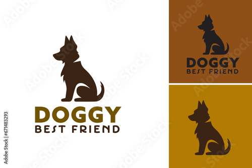 The "doggy best friend logo" is a design asset suitable for businesses or organizations related to dogs, pets, or animal care. It can be used as a logo