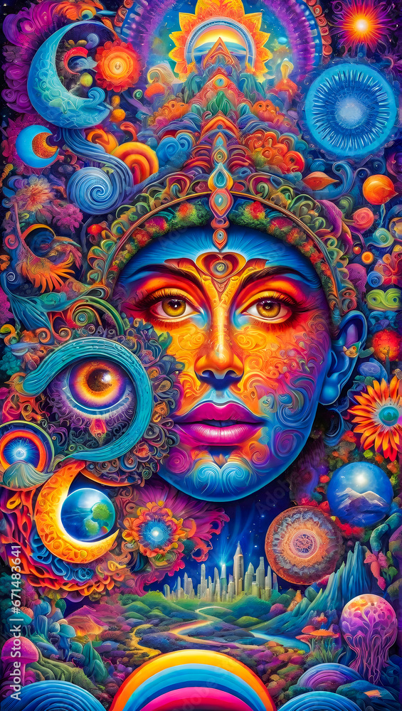 expanded Psychedelic Consciousness. DMT art style 