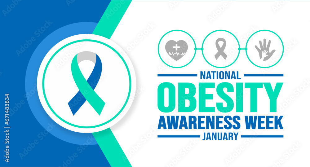 January is National Obesity Awareness Week background template. Holiday concept. background, banner, placard, card, and poster design template with text inscription and standard color. vector. January is National Obesity Awareness Week background template. Holiday concept. background, banner, placard, card, and poster design template with text inscription and standard color. vector.