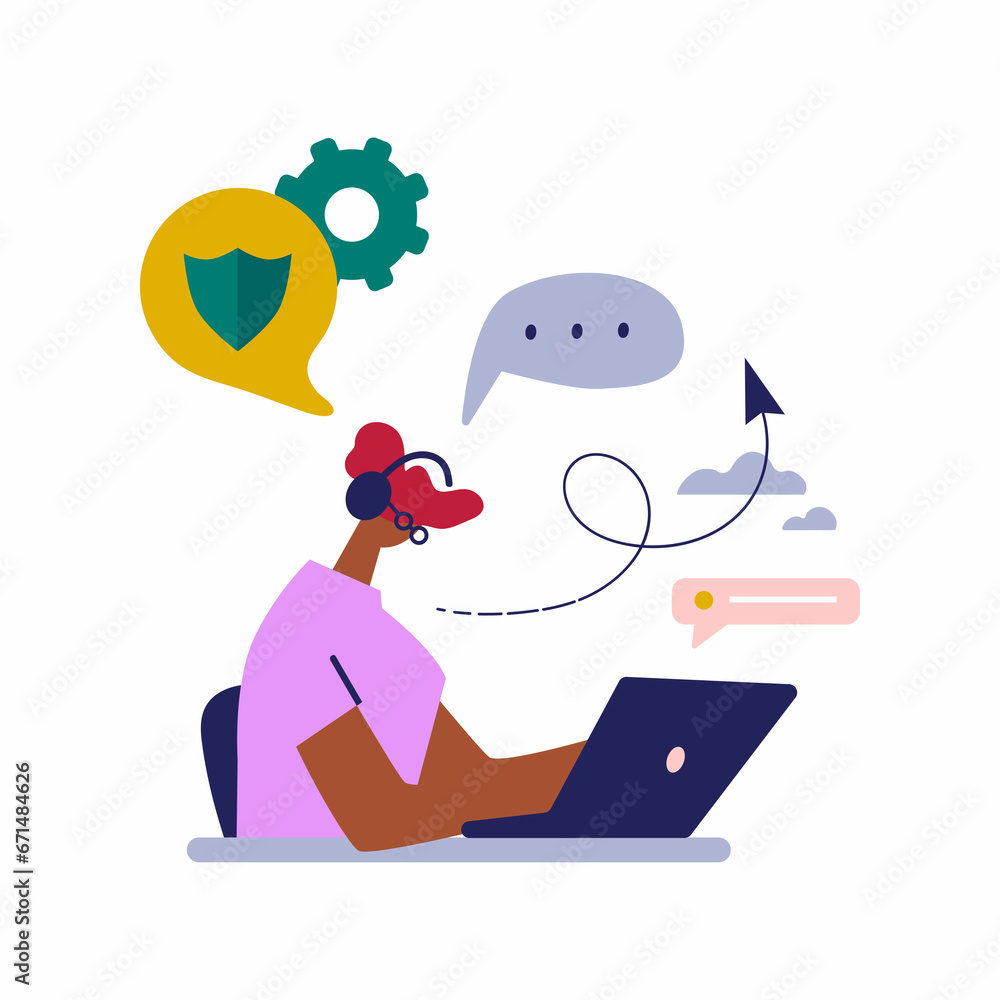 Сustomer service, hotline operator advises customer, online global technical support 24/7, customer and operator. Сustomer service, hotline operator advises customer, online global technical support 24/7, customer and operator.