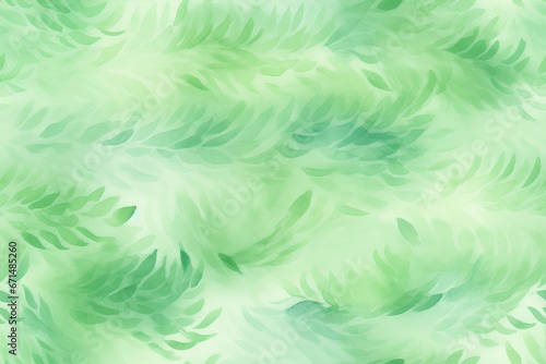 Green watercolor seamless pattern of leaves for background.