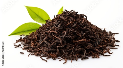 Premium Loose Leaf Black Tea with Fresh Green Leaves