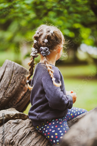 child in the forest park in varna bulgaria 