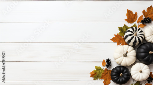 Modern farmhouse fall side border over a white wood