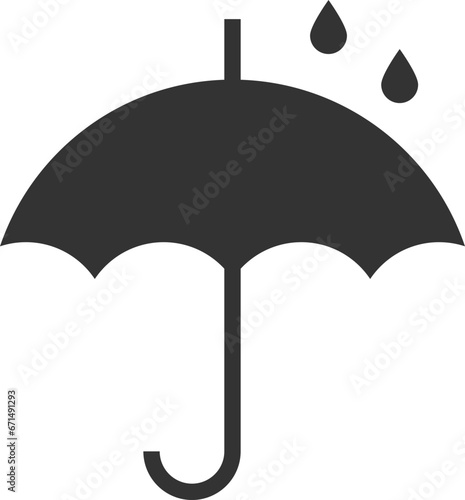 Umbrella icon vector. Rain protection. Concept for insurance company. Black and white silhouette flat design