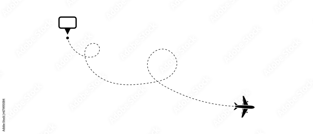 Airplane routes set. Aircraft planes tracking, travel, location pins, map pins. Plane, airplane, aircraft paths. Vector illustration. Airplane routes set. Aircraft planes tracking, travel, location pins, map pins. Plane, airplane, aircraft paths. Vector illustration.