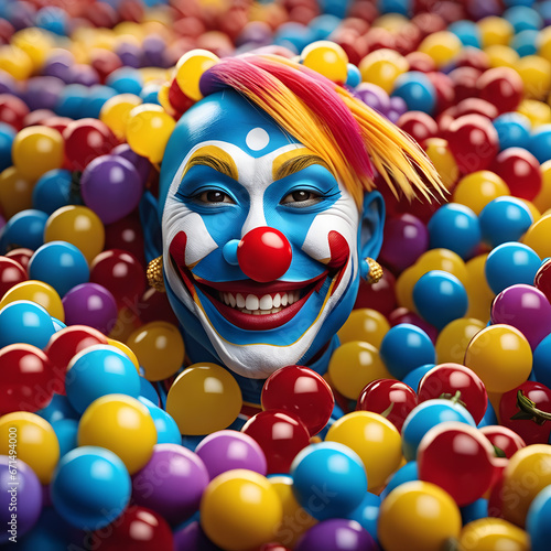 colored clown, AI-generatet © Dr. N. Lange