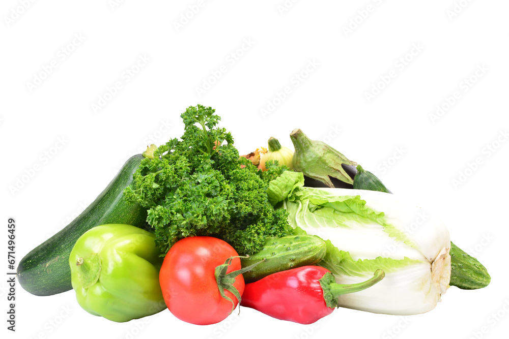 Fresh vegetables on a white background isolated Fresh vegetables on a white background isolated