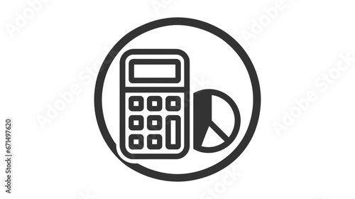 Financial calculation line icon isolated on white background
