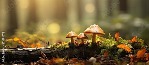 wild fungi in the woods