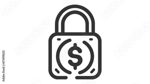Lock money icon. Line vector. Isolate on white background