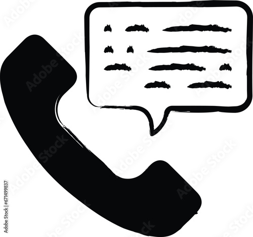 Telephone hand drawn vector illustration