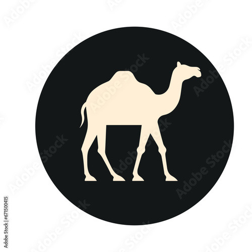 Kamelsilhouette in einem Kreis