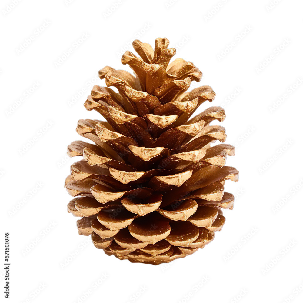 Golden pine cone isolated on a transparent background. Golden pine cone isolated on a transparent background.