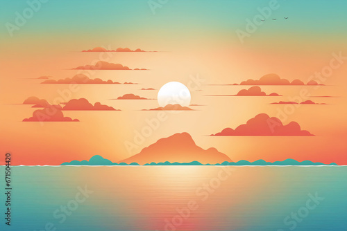 sunset over the sea