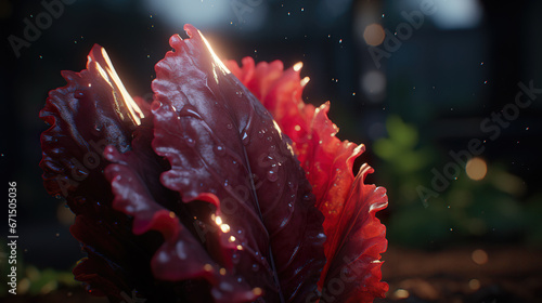 red lettuce artwork, photorealistic artstyle