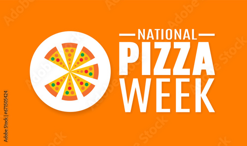 January is Pizza Week background template. Holiday concept. background, banner, placard, card, and poster design template with text inscription and standard color. vector illustration.