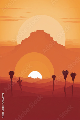 Sunset in the desert