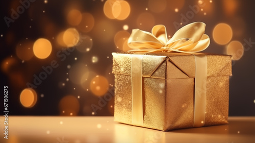 Golden gift box wink