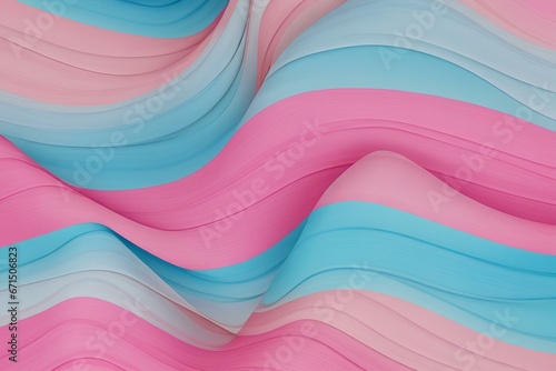 Abstract background waves liqued paints in pastel pink and pastel blue color.