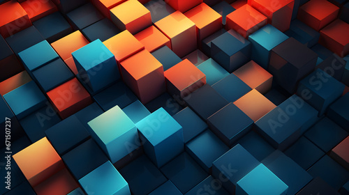 Abstract Background with Cubes. Generative AI.