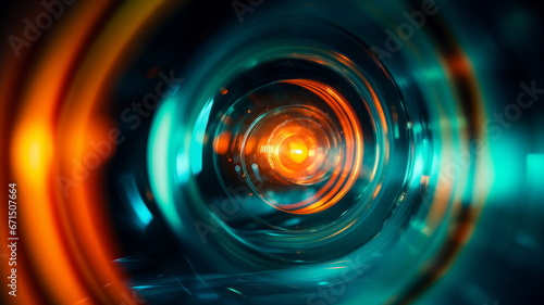 Lens light blur flare technology, circle motion, digital shape element futuristic