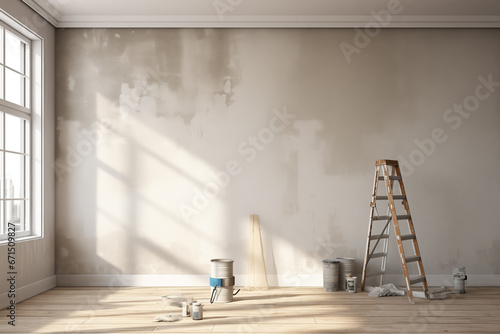 wall painting, room renovation photo