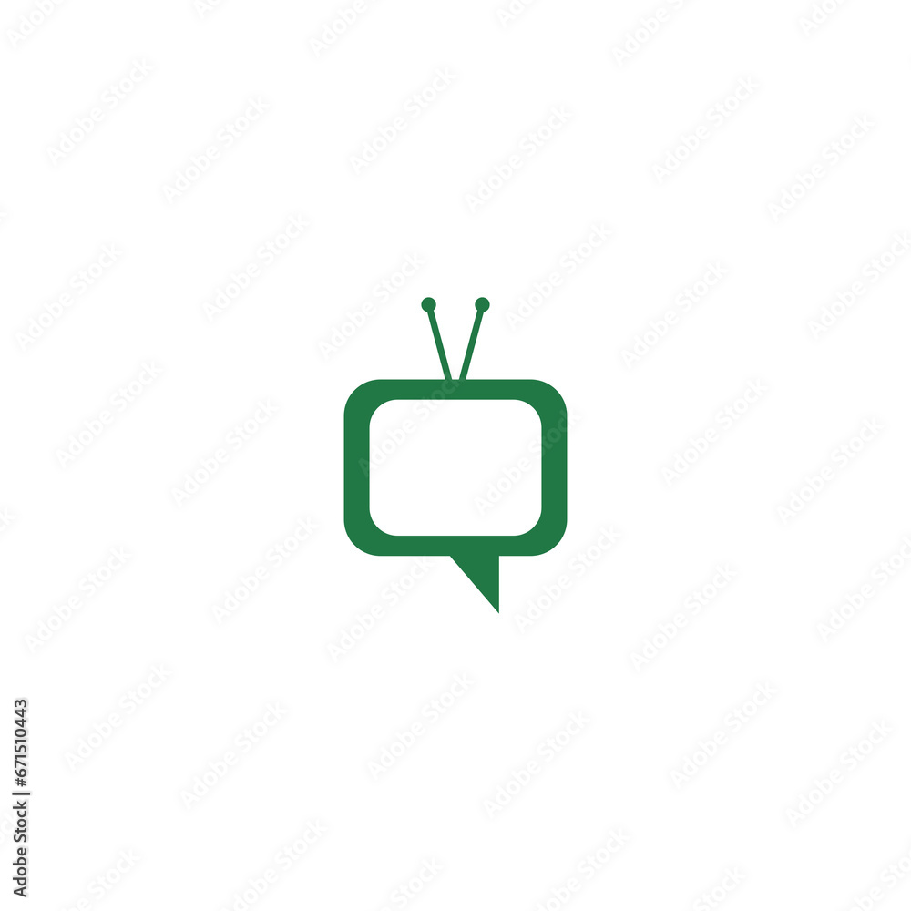 TV chat logo design icon isolated on transparent background TV chat logo design icon isolated on transparent background