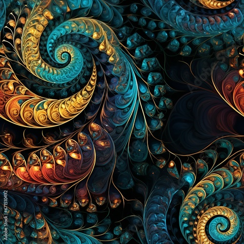 Fractal Abstraction with Fractal Spirals Pattern