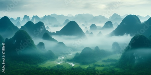 China Karst Landscape Features Towering Limestone